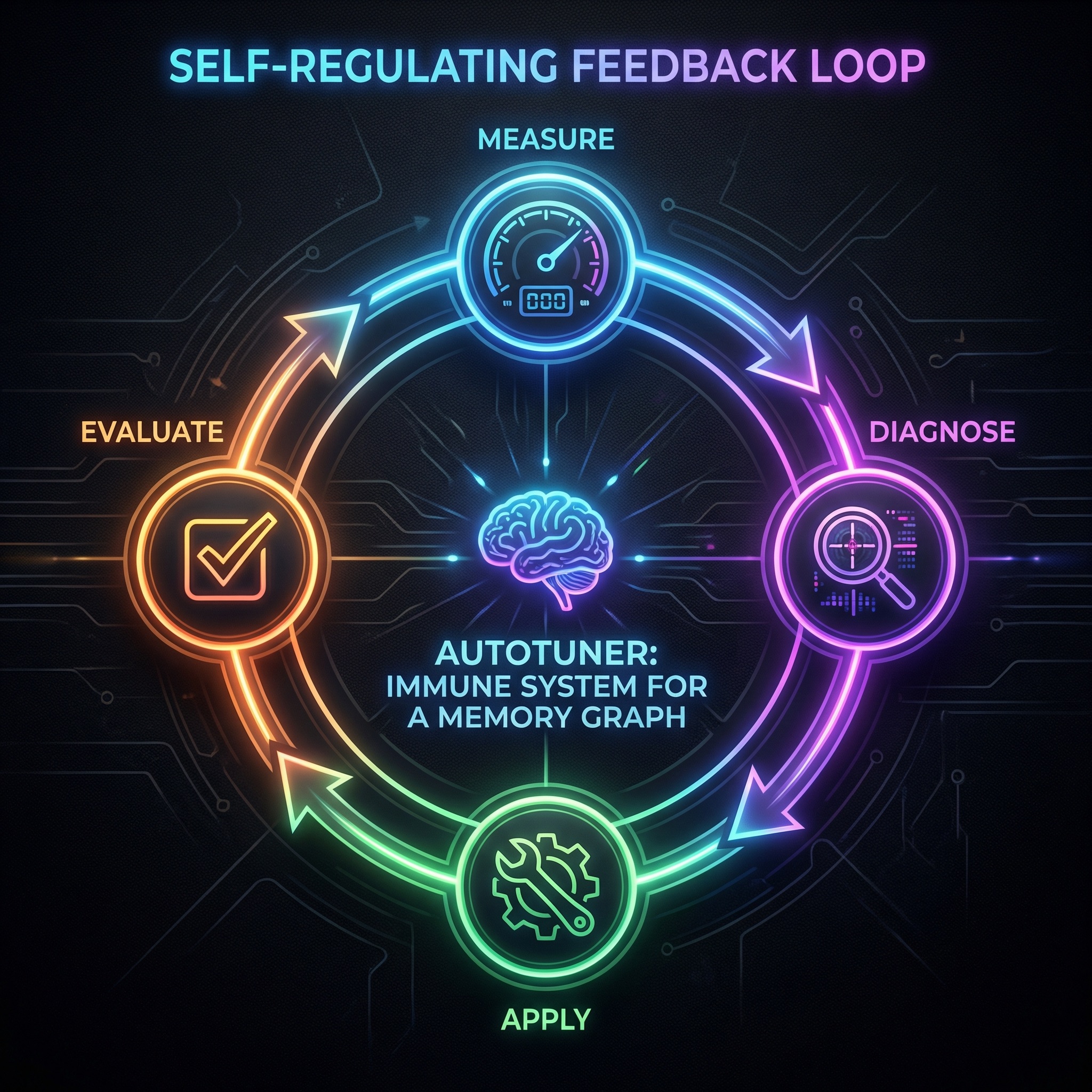 Circular feedback loop: measure, diagnose, apply, evaluate