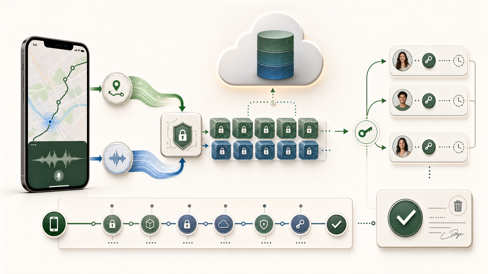 StringStep encrypted session architecture illustration