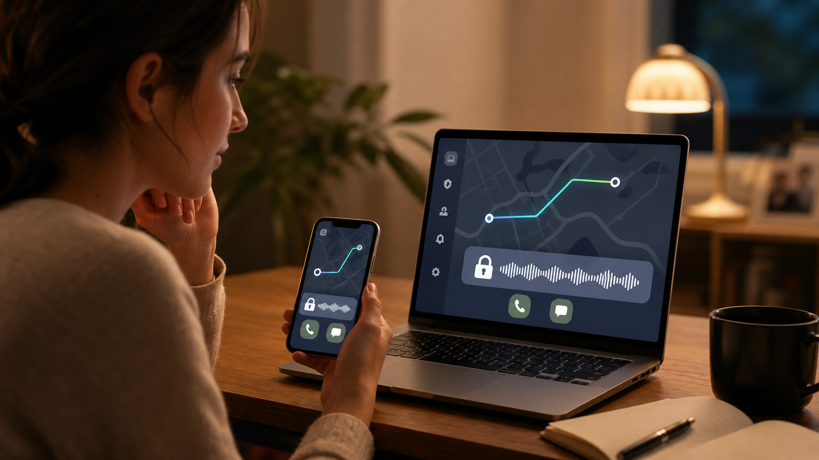 Trusted live sharing web viewer on a laptop and phone